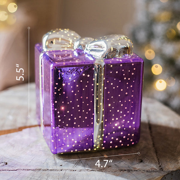 Glowing Glass Christmas Gift Box - LED Light Holiday Decoration - Festive Home Décor - Perfect for Gifting