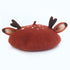 Wool Felt Reindeer Beret Hat - Christmas Antler Cap - Festive Winter Accessory