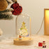 Glass Dome Christmas Table Ornament - Light-Up Wooden Base Decor - Santa and Tree Options - Holiday Gift Decoration