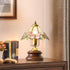 French Vintage Butterfly Table Lamp - Painted Metal Shade - Solid Wood Base - Retro Bedside Lamp