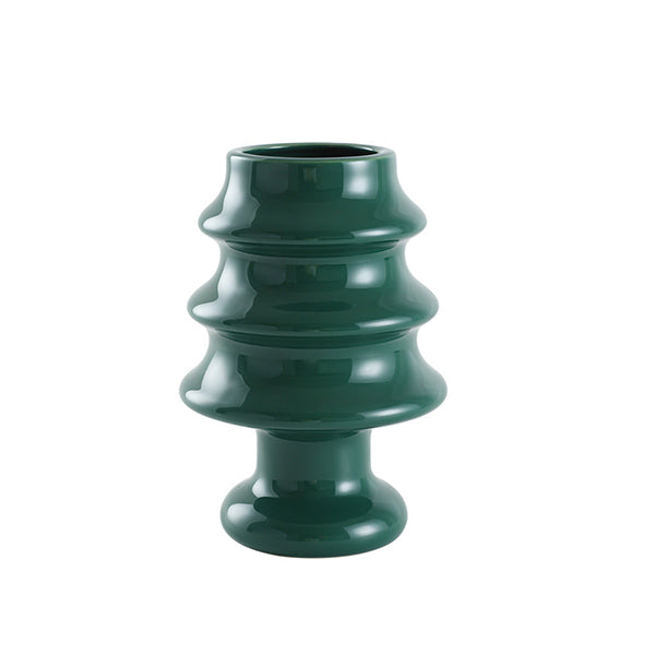 Ceramic Christmas Tree Vase - Festive Table Centerpiece - Red Green Light Green - Large and Small Holiday Decoration
