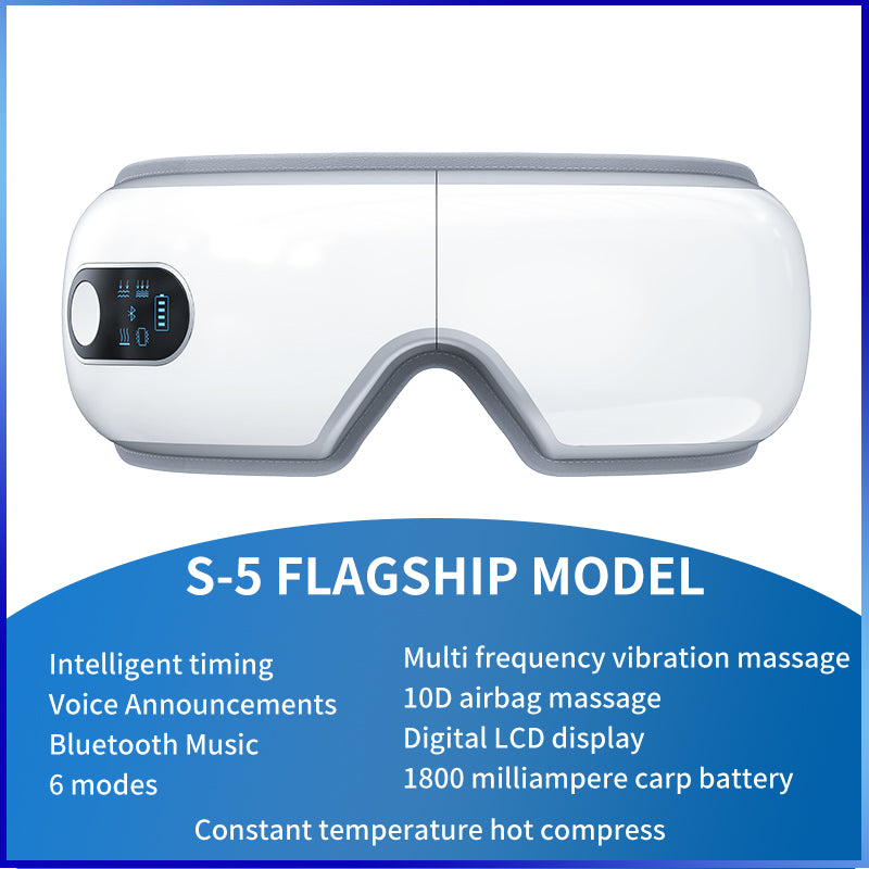 Eye Massager - Relieve Fatigue - Airbag Massage - Vibration Eye Mask - Intelligent Timer - Heat Compress