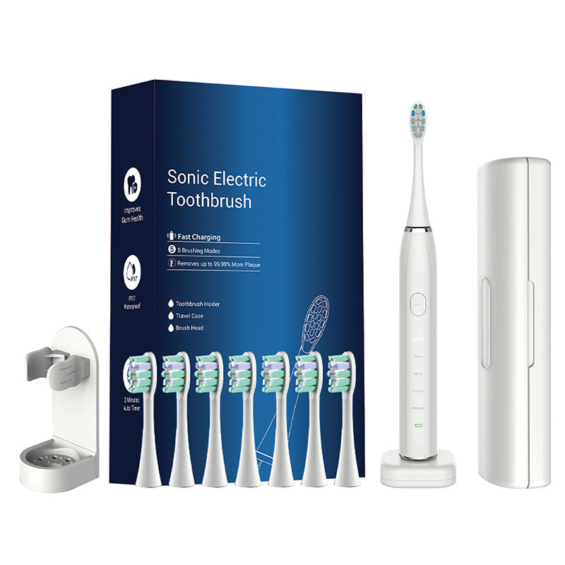 Electric Toothbrush for Adults – 5 Modes – 8 Brush Heads – IPX7 Waterproof – 120-Day Battery