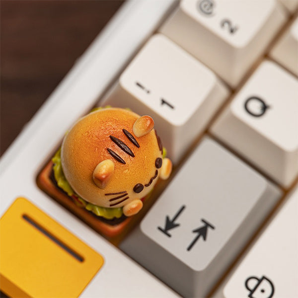 Cute Cat Burger Keycap - Clay - Decorate Your Keyboard - Perfect For Cat Lovers