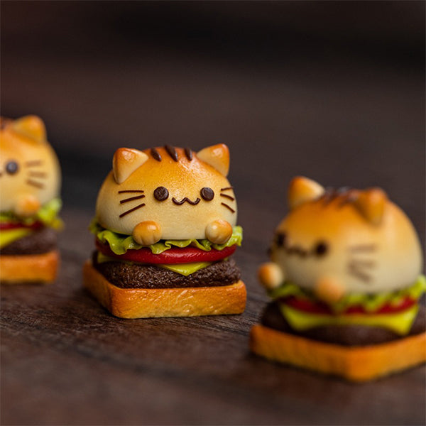 Cute Cat Burger Keycap - Clay - Decorate Your Keyboard - Perfect For Cat Lovers