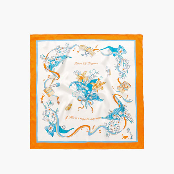 French Garden Silk Scarf - 100% Mulberry Silk - 15 Floral Designs - Elegant Gift for Mom