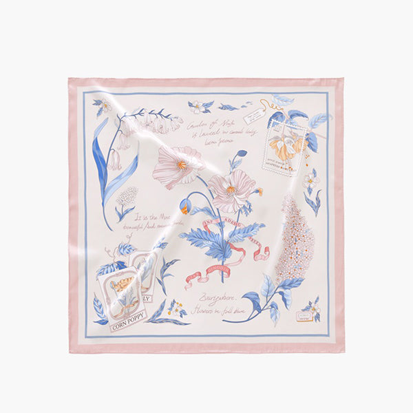 French Garden Silk Scarf - 100% Mulberry Silk - 15 Floral Designs - Elegant Gift for Mom