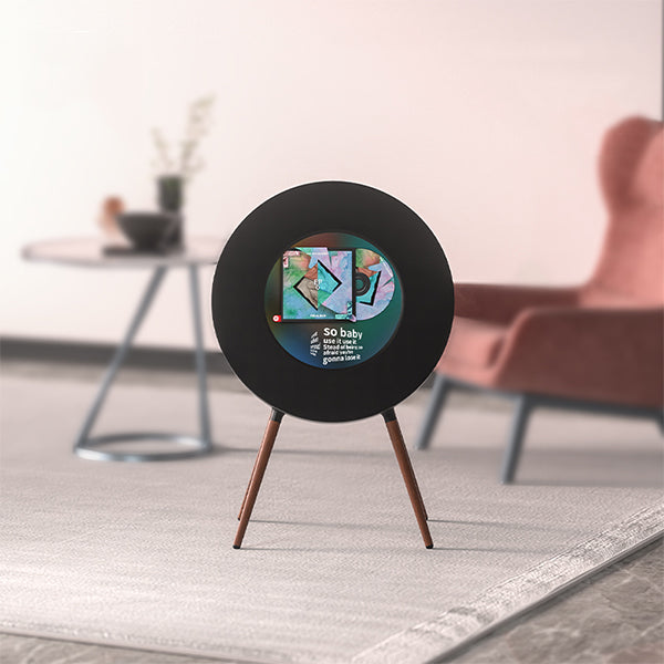 Vinyl Lyric Bluetooth Speaker – Floating Subtitle Display – Floor-Standing Retro Record-Style Audio – Wireless Home Music Speaker