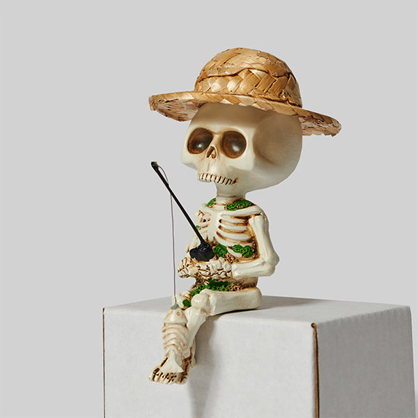 Skeletal Fisherman Figurine