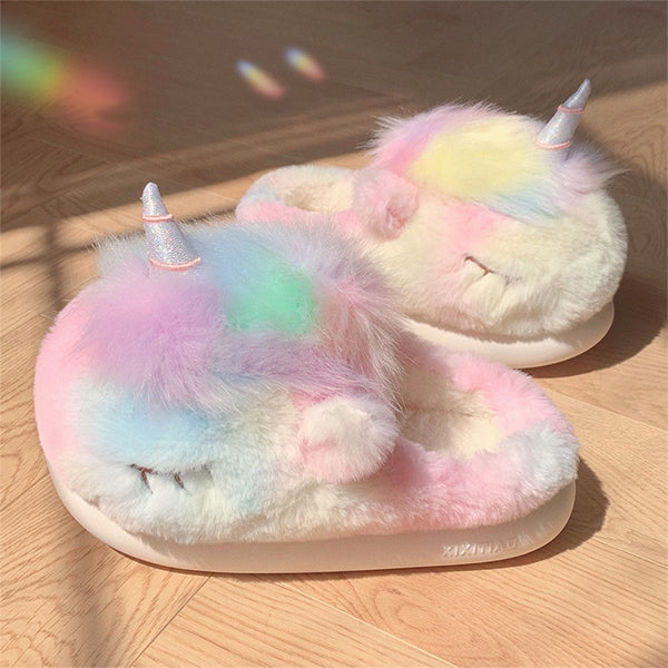 Unicorn Plush Slippers