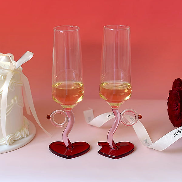 Cupid Ring Champagne Glasses