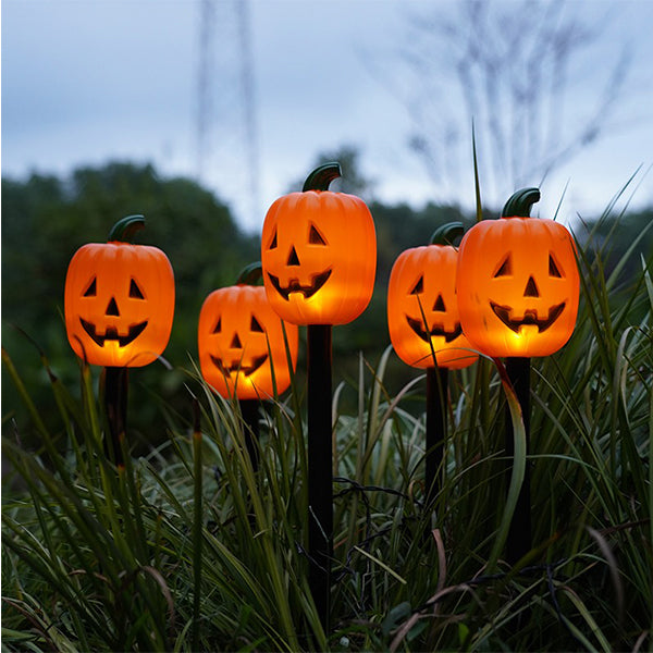 Solar-Powered Pumpkin Stake Lights