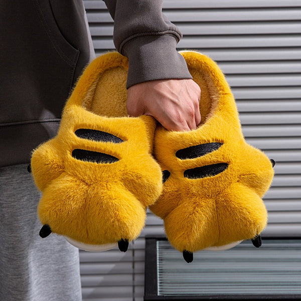 Plush Tiger Paw Slippers