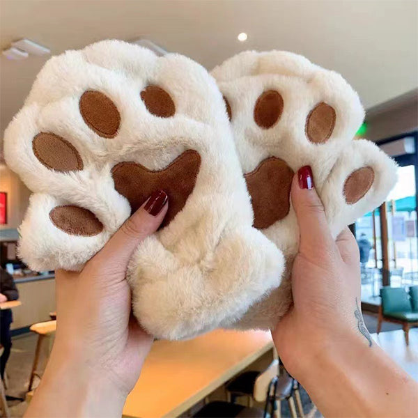 Cozy Fluffy Cat Paw Gloves