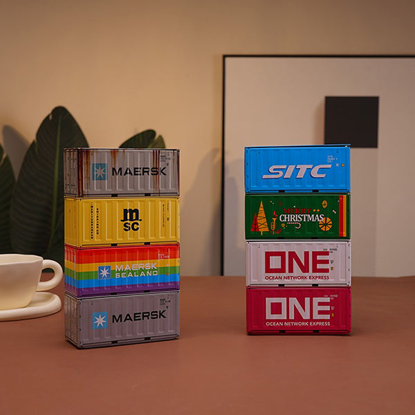 Retro Industrial Container Storage Box - Iron Desk Organizer - Vintage Mini Cargo Design