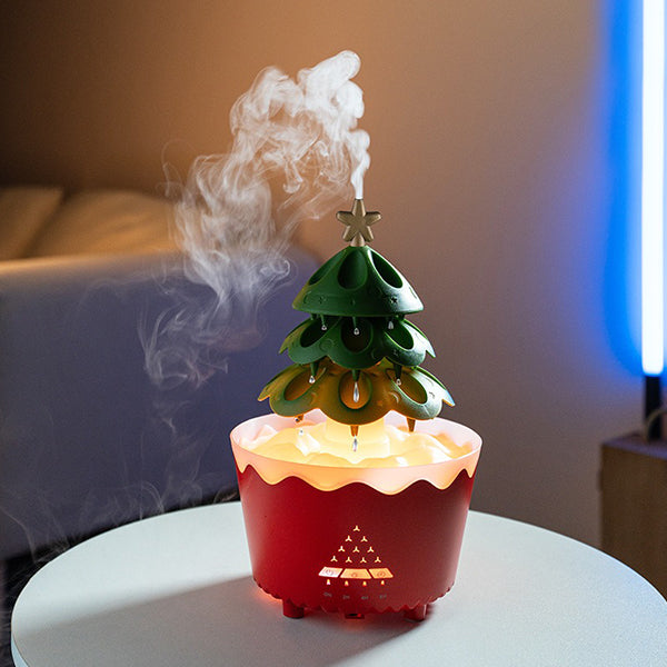 Christmas Tree Humidifier - Aromatherapy Compatible - Raindrop - LED Lights - Remote Control