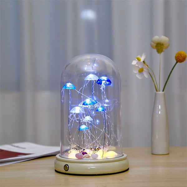 Jellyfish Dome Night Light - Resin and Acrylic Touch Lamp - A Serene Addition to Any Room