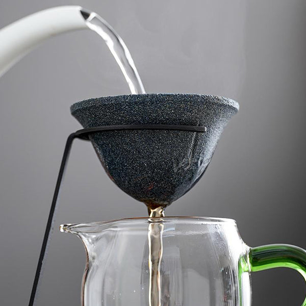 Reusable Ceramic Coffee Dripper - Hole-Free Filter Cup - Crude Pottery Pour Over Brewer - No Paper Needed