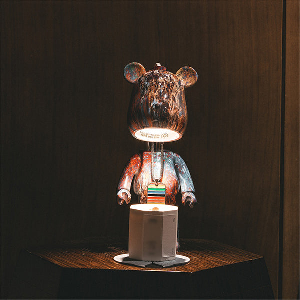 Bearbrick-Inspired Melted Wax Lamp - Resin Art with Adjustable Timer Light Switch