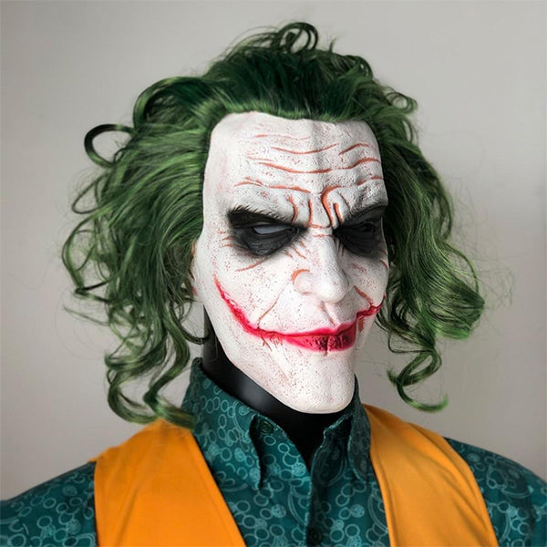 Joker Latex Mask - Halloween Costume - Realistic Design - White - Beige