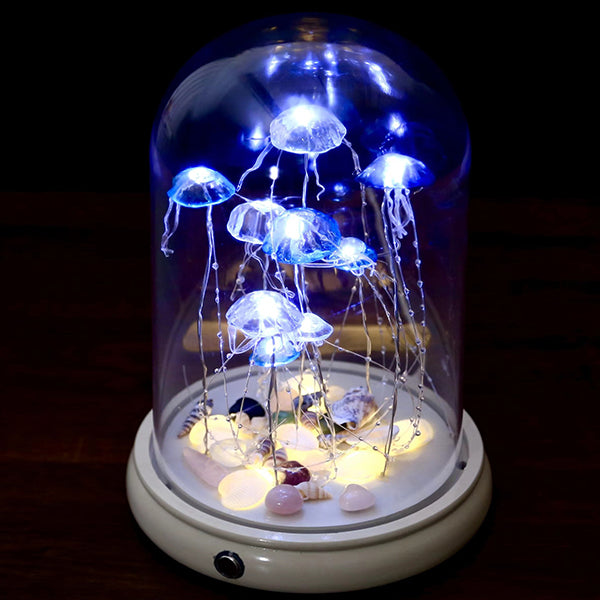 Jellyfish Dome Night Light - Resin and Acrylic Touch Lamp - A Serene Addition to Any Room