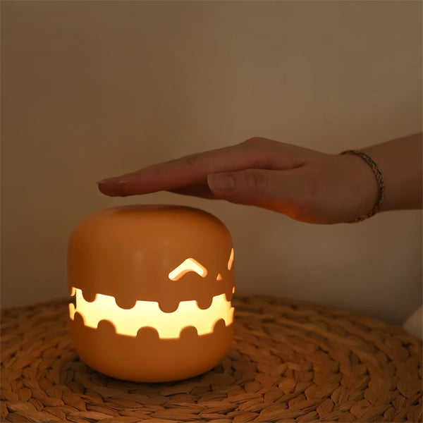 Spooky Pumpkin Night Light - Halloween - ABS Plastic - Press-to-Light - With Timer