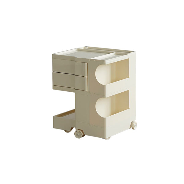 Rolling Storage Cart - Multi-Layer Design - Orange - Pink - Space-Saving Side Cabinet - Mobile Organizer