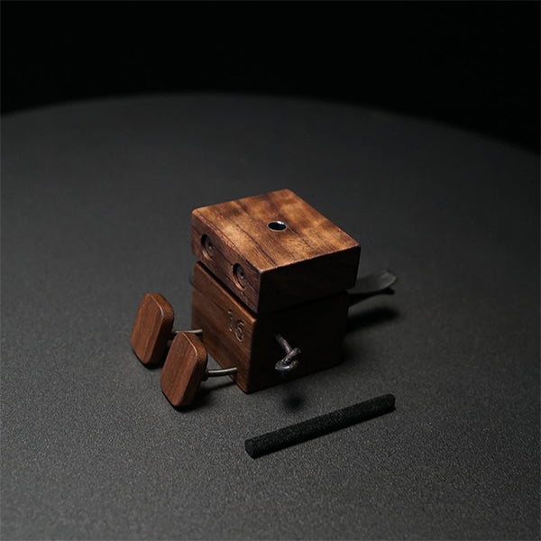 Robot Car Air Vent Diffuser - Car Freshener Ornament - Handmade Wooden & Metal Dashboard Decor