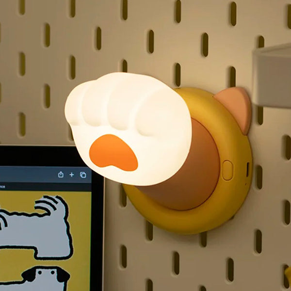 Cat Paw Night Light - Tap-Sensing & Dimmable - Magnetic Silicone Design - USB Rechargeable