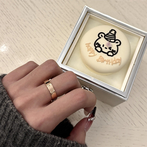 Surprise Ring Box Candle - Rotating Reveal - Birthday Bear Design - Proposal Gift - White - Pink - Red