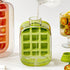 Ice Mold Water Bottle - Food-Grade Plastic - Easy Release - Pink - Green - White