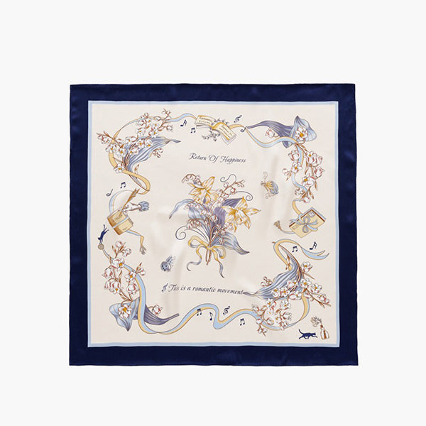 French Garden Silk Scarf - 100% Mulberry Silk - 15 Floral Designs - Elegant Gift for Mom