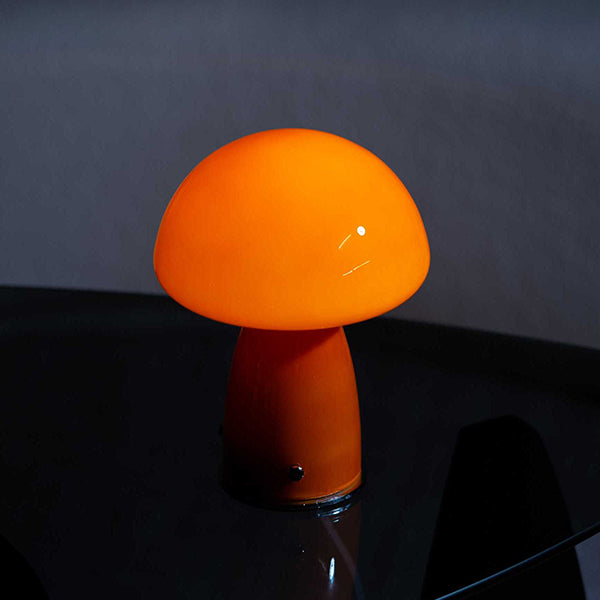 Orange Mushroom-Shaped Table Lamp - Modern Design - Glass - Mood Lighting