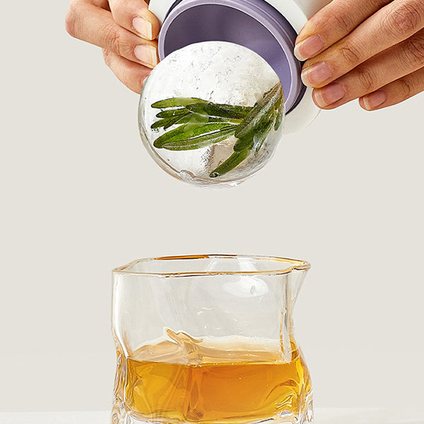 Whiskey Ice Ball Mold - One Press Release - Summer Drink Essential - Food Grade Material - Pink Green Purple