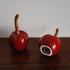 Cherry Ceramic Seasoning Jar - Hand-Painted Decor - Cute Kitchen Accent - Red Glossy Finish - 2pcs Gift Pack