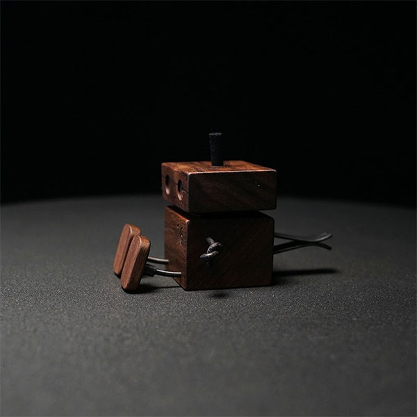 Robot Car Air Vent Diffuser - Car Freshener Ornament - Handmade Wooden & Metal Dashboard Decor