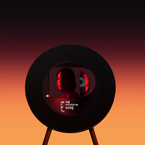 Vinyl Lyric Bluetooth Speaker – Floating Subtitle Display – Floor-Standing Retro Record-Style Audio – Wireless Home Music Speaker