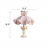 European Princess Pink Table Lamp - Resin Base with Fabric Shade - Lace Trim Bedside Light - Cute Girl’s Bedroom Nightstand Lamp