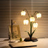 Elegant Lily of the Valley Table Lamp - Resin - Wood - Dimmable with Timer