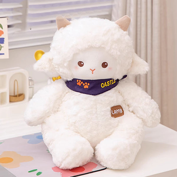 Cute Lamb Plush Toy - Ultra-Soft Faux Rabbit Fur - Stuffed with PP Cotton - 2 Size Options - Cozy & Huggable