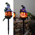 Solar-Powered Witch Hat Pumpkin Stake Light - Halloween Outdoor Decoration