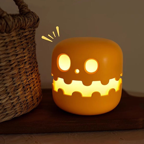 Spooky Pumpkin Night Light - Halloween - ABS Plastic - Press-to-Light - With Timer