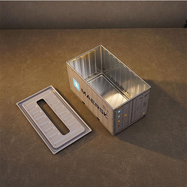 Vintage Industrial Container Tissue Box - Iron Retro Design - Creative Desk and Home Organizer - Gray - Orange