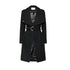 Elegant Women's Black Coat with Belt - Available in Six Sizes - Classic and Versatile