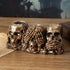 Skull Planters - Distressed White and Gold Resin Pots - Unique Gothic Home Decor