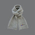 Adorable Puppy Embroidery Scarf - Soft Knit Design - Beige - Gray - Cozy Winter Warmth