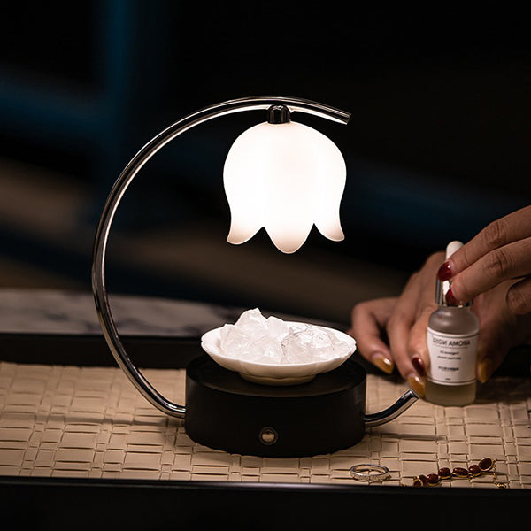Lily of the Valley Aromatherapy Lamp - Crystal Stone - 800mAh Rechargeable Battery - Essential Oil Diffuser Light