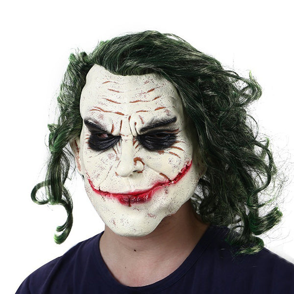 Joker Latex Mask - Halloween Costume - Realistic Design - White - Beige