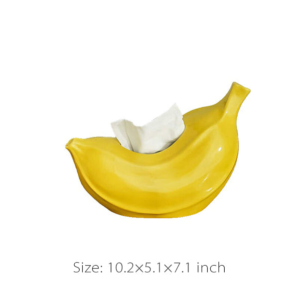 Fun Banana-Shaped Tissue Holder - Bright Yellow Ceramic - Unique and Stylish Design