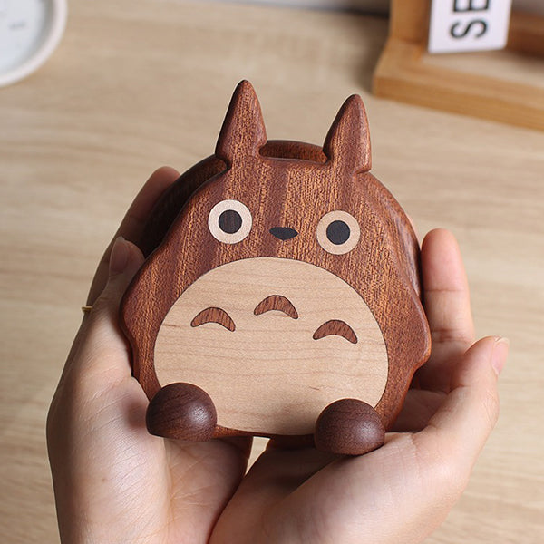 Cute Wooden Phone Stand - Totoro Shiba Inu & Cat - Foldable & Space-Saving - 360° Adjustable - Home & Office Use